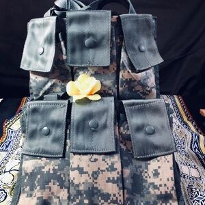 Tactical Digital Camo Ammo Vest Bag - Green
